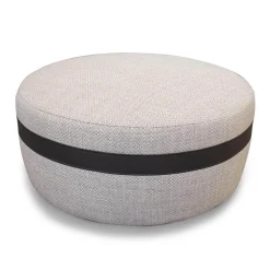 Hocker Macaron Stoff E4166 Beige Dekoband Leder Liparo Braun Mir Rollen