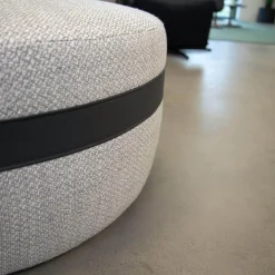 Hocker Macaron Stoff E4166 Beige Dekoband Leder Liparo Braun Mir Rollen