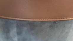 Hocker Macaron Stoff F2a Vittoria C0058 Blau Kontraststreifen Leder