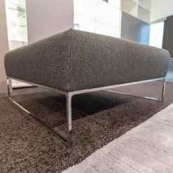 Hocker Mell Lounge 48200 Stoff 8075 Stahl Metallgestell Verchromt