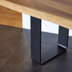 Holzbank Nussbaum Gestell Metall Schwarz