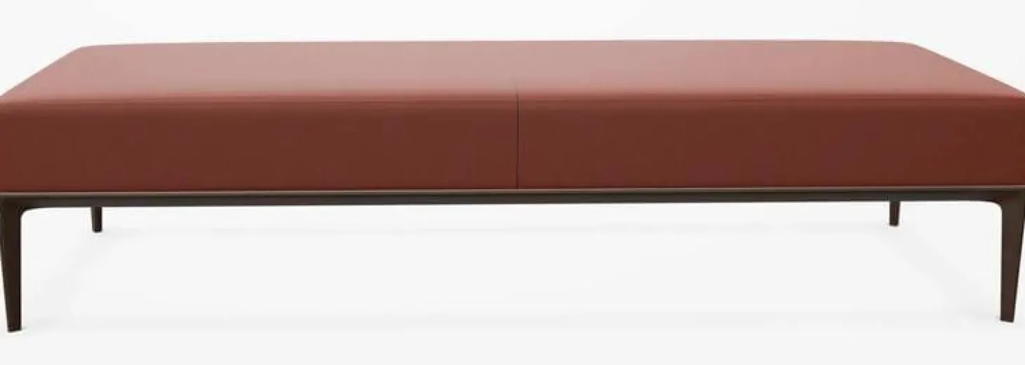 Jaan Bench 786-20 H1 Leder Elen Marron Unterplan 786 U1 Aluminium Matt Pulverbeschichtet Bronze