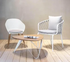 Joval Indoor Tisch Plektron Eiche Massiv Gestell Weiß Pulverbeschichtet Mit Stuhl Eden Und Stuhl Kopenhagen