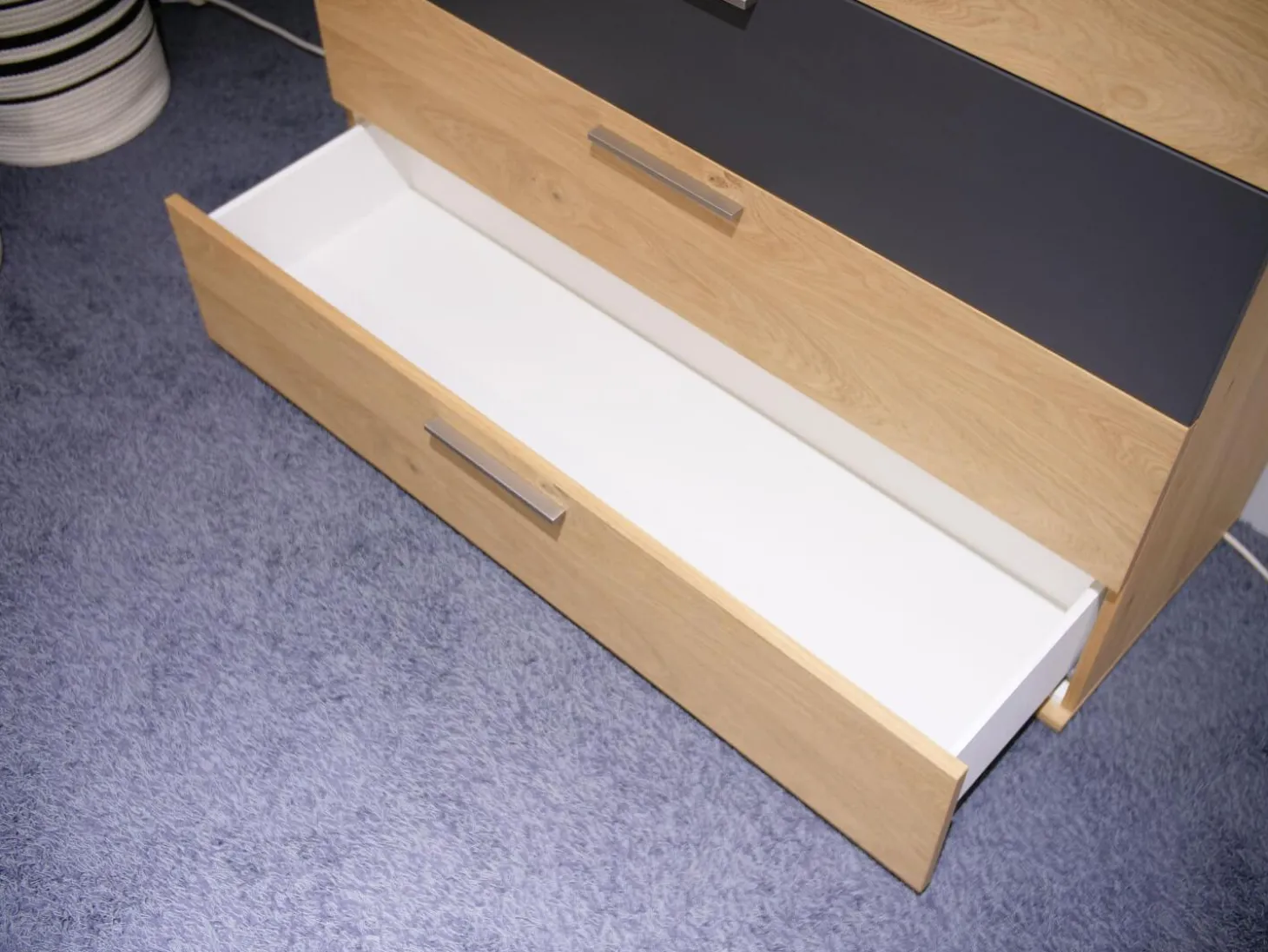 Jumbo-Kommode Montreal Balkeneiche Lack Basalt Grau