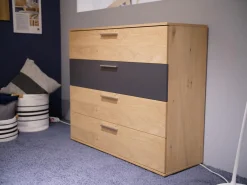 Jumbo-Kommode Montreal Balkeneiche Lack Basalt Grau