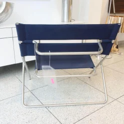 Klappsessel D4E Bezug Cora Dunkelblau Gestell Edelstahl Wetterfest