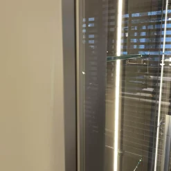 Kleiderschrank Garderobe Collect Korpus Mattlack Flintgrau Paneele Eiche Natur mkit Beleuchtung Schrankelemente Glas Drehtüren Glaseinlegeböden Garderobenelement mit Spiegel