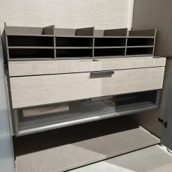 Kleiderschrank Gliss Master Korpus Melaminbeschichtet Shantung Grau Front Lack Blaugrau Mit Drehtür