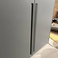 Kleiderschrank Gliss Master Korpus Melaminbeschichtet Shantung Grau Front Lack Blaugrau Mit Drehtür