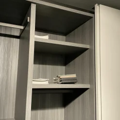 Kleiderschrank Grip Lack Matt Lichtgrau Innen Eiche Melamin Anthrazit