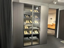 Kleiderschrank New Entry Metallisch Lackiert Bronzo 23 Grau Anthrazit Und Ardesia Glas Grau Anthrazit Mit Beleuchtung