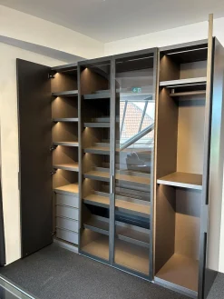 Kleiderschrank New Entry Metallisch Lackiert Bronzo 23 Grau Anthrazit Und Ardesia Glas Grau Anthrazit Mit Beleuchtung