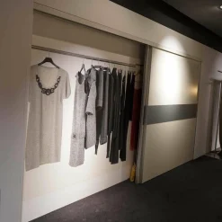 Kleiderschrank Schiebetürensystem Sipario Lack Kristallweiß