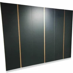 Kleiderschrank Solid Eiche Hell Geölt Hinterlackiertes Glas Anthrazit