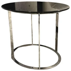 Kleiner Tisch SMT05L Maxalto Pathos 997L Antracite Lucido Anthrazit Metallgestell Verchromt