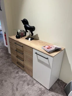 Kommode Airline 300 Lack Bianco Weiß Matt Absetzung Eiche Silea 4 Schubkästen Und 1 Tür