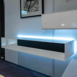 Kommode Box Twin Schub Links Hängend H01 Hochglanz Weiß