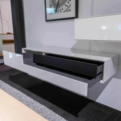 Kommode Box Twin Schub Links Hängend H01 Hochglanz Weiß