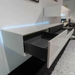 Kommode Box Twin Schub Links Hängend H01 Hochglanz Weiß