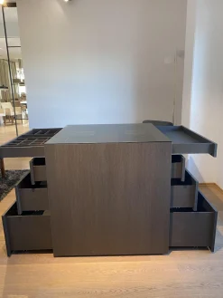 Kommode Centric Nussbaum Dunkel Furniert Parsolglas Grau