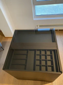 Kommode Centric Nussbaum Dunkel Furniert Parsolglas Grau