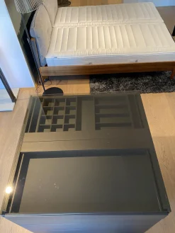 Kommode Centric Nussbaum Dunkel Furniert Parsolglas Grau