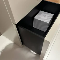 Kommode Mio Lack Elfenbein Beige Matt Zarge Lack Schwarz