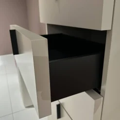 Kommode Mio Lack Elfenbein Beige Matt Zarge Lack Schwarz