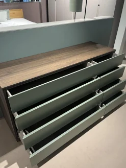 Kommode Night Collection 2022 Easy Front Lack 342 Fogia Matt Grün Korpus Nussbaum 72 Noce