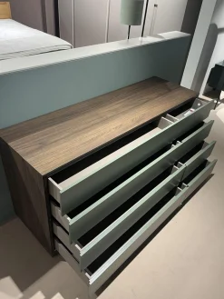 Kommode Night Collection 2022 Easy Front Lack 342 Fogia Matt Grün Korpus Nussbaum 72 Noce