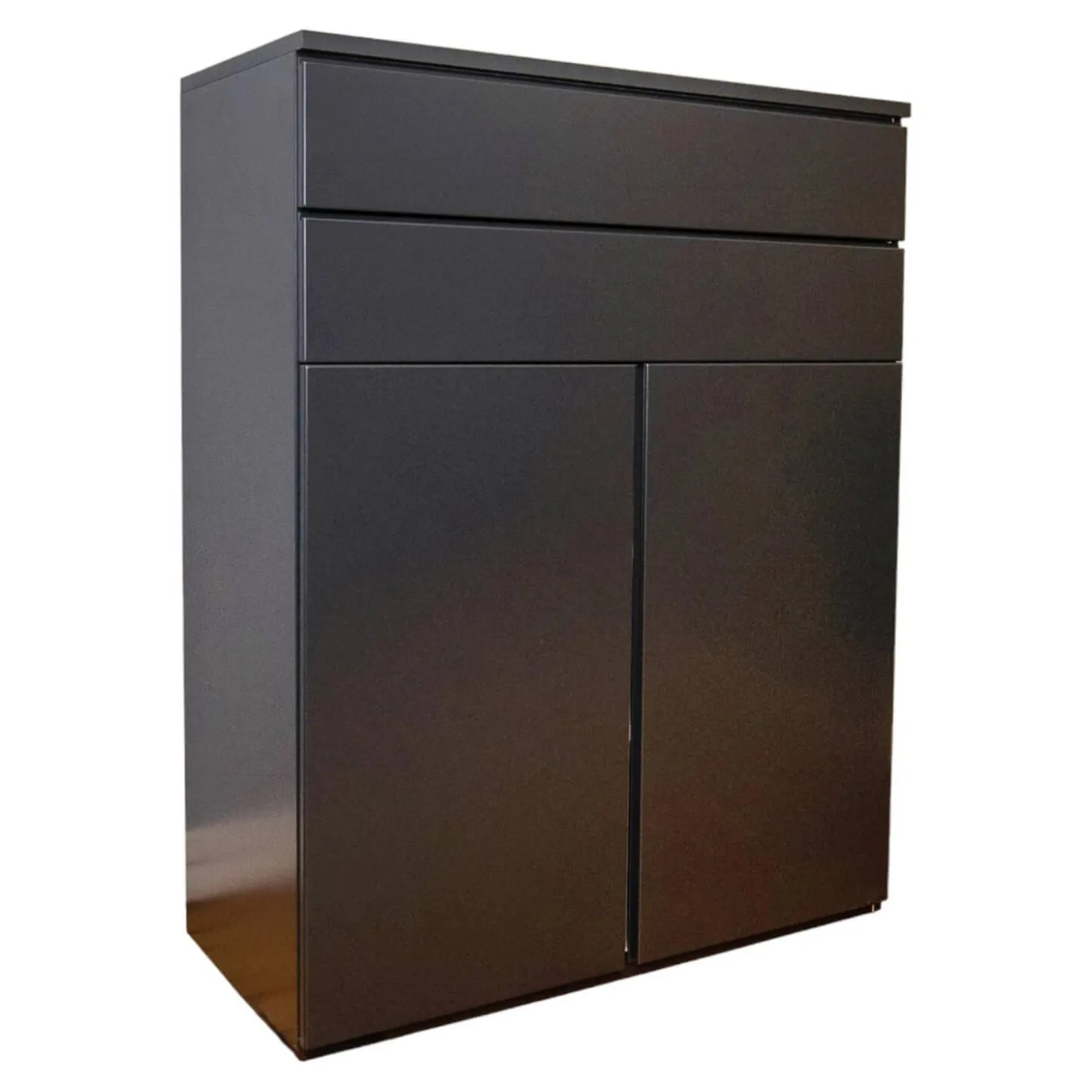 Kommode Optima Lack Anthrazit 25 Durchgehende Griffmulde