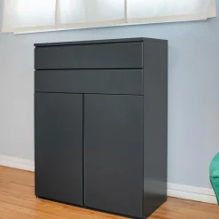 Kommode Optima Lack Anthrazit 25 Durchgehende Griffmulde