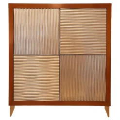 Kommode Zephir Kischbaumholz Massiv Türen Im Edlen Silberglanz Look Grifflos