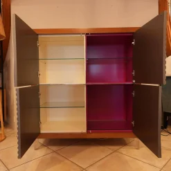 Kommode Zephir Kischbaumholz Massiv Türen Im Edlen Silberglanz Look Grifflos