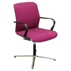 Konferenzstuhl Filo Bezug Steelcut Maulbeere Drehgestell Mit Rückholmechanik