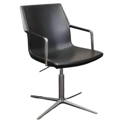 Konferenzstuhl W-Cube 3 Leder Schwarz Gestell Chrom