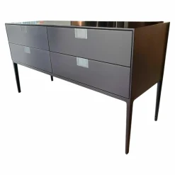 Konsole Alcor Weinrot Gestell Nickel Bronzefarbig Lackiert