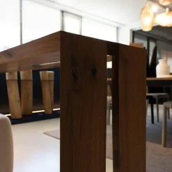 Konsole Frame Resin Nussbaum Mit Knoten Spalten Mit Transparentem Kunstharz Gefüllt