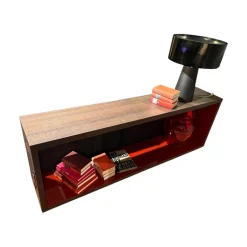 Konsole Frank 12 Furnier Räuchereiche Und Schnitteiche Innen Ziegelrot Rot Glänzend Lackiert