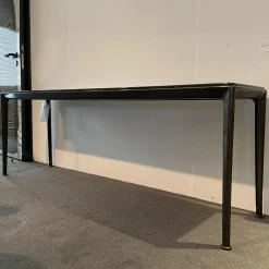 Konsole Mirto Indoor IMT190 6C Platte Marmor Schwarz Marquinia Glänzend Gestell Schwarz Verchromt Lackiert