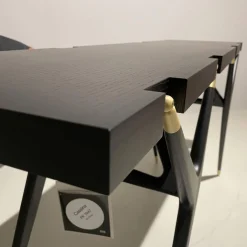 Konsole PA 1947 Esche Schwarz Gefärbt Messingdetail