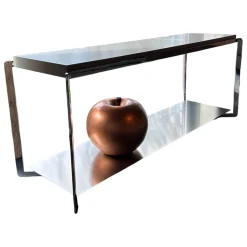 Konsolentisch Portfolio Lack Matt Ton Grau Korpus Chrom