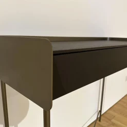 Konsoltisch Béla KT 100 Eiche Wengefarbig Furniert Gestell Edelstahl Pulverbeschichtet Bronce Look