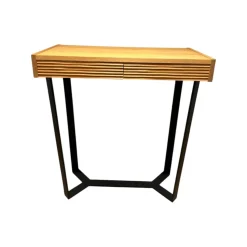 Konsoltisch Dexter Platte Eiche Natur Geölt Gestell Eisenprofil Schwarzanthrazit Geschweißt