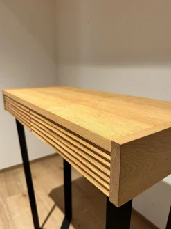 Konsoltisch Dexter Platte Eiche Natur Geölt Gestell Eisenprofil Schwarzanthrazit Geschweißt