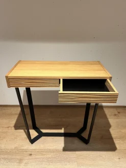 Konsoltisch Dexter Platte Eiche Natur Geölt Gestell Eisenprofil Schwarzanthrazit Geschweißt