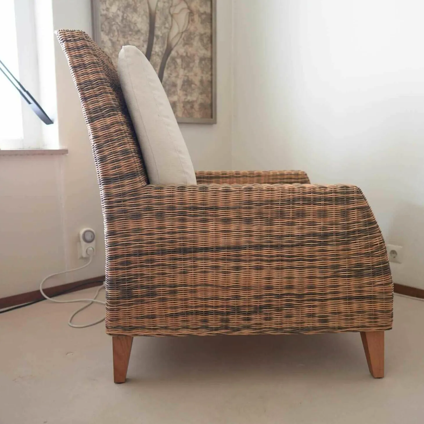 Korbsessel Dolce Stoff Weiß