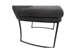 Kufenstuhl Stoff Anthrazit Gestell Kufen Edles Schwarz Matt