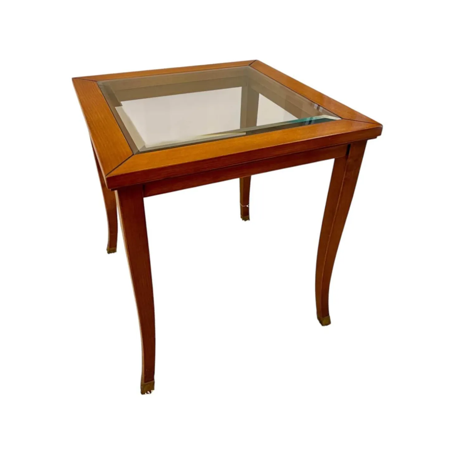 Lampentisch 3183 MM Platte Glas Gestell Französischer Kirschbaum Handgewachst Und Handpoliert