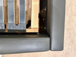 Lederbett KT10 Rindnappaleder Asphalt Anthrazit ohne Lattenrost ohne Matratze